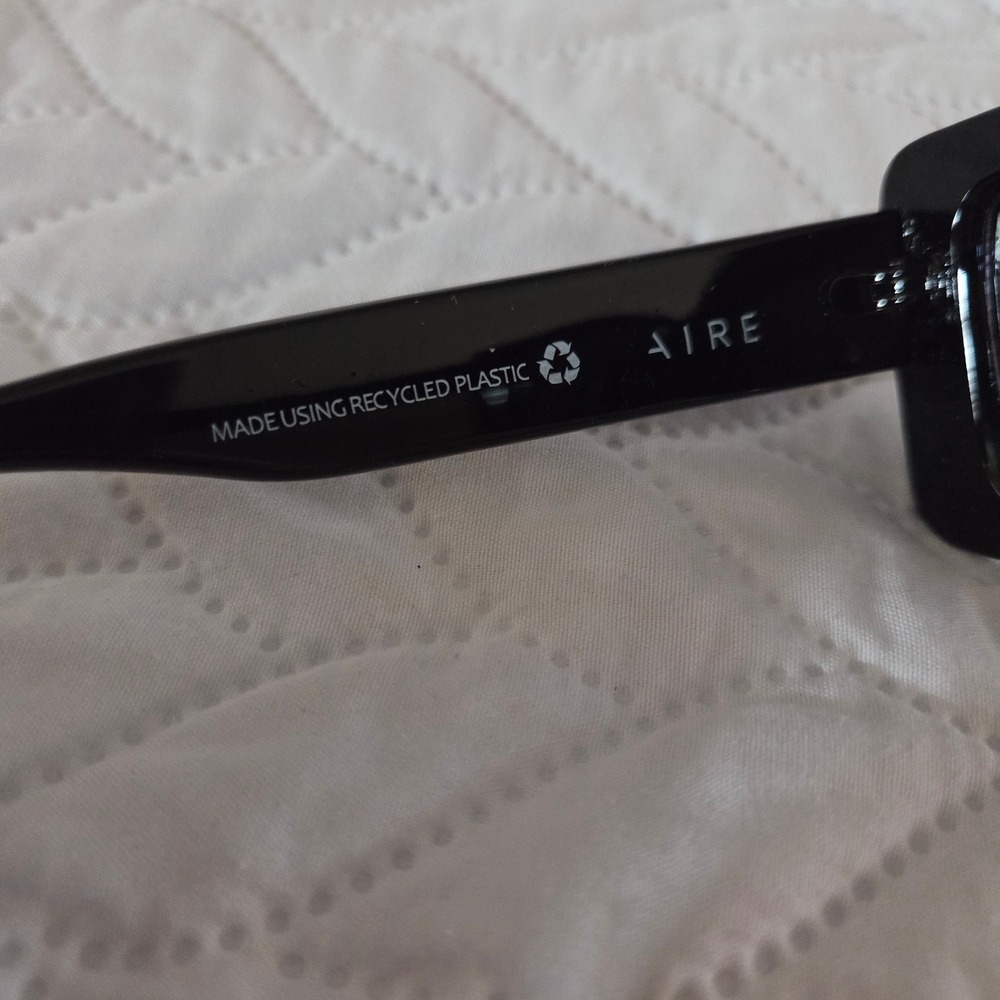 AIRE Parallax Sunglasses Black Rectangular Recycled Plastic Unisex‎ 2122509 NWOT - Picture 10 of 10